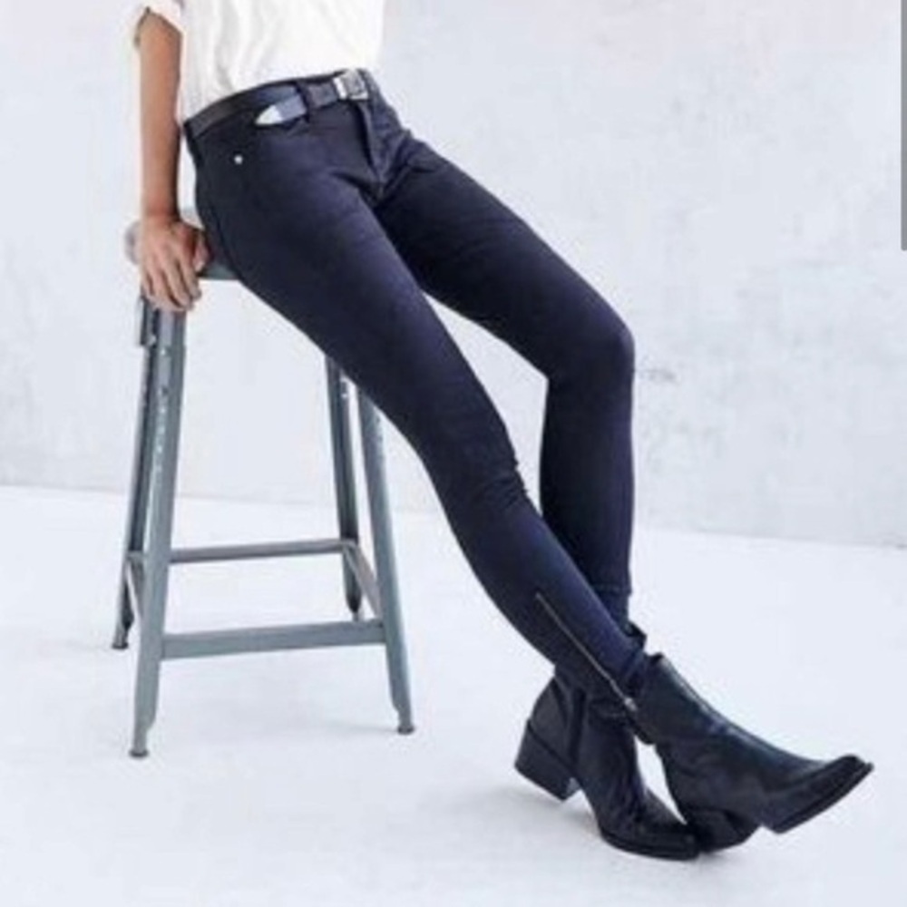 BDG Urban Outfitters Moto Skinny Jeans Zip Ankle Size 26 Black Wash